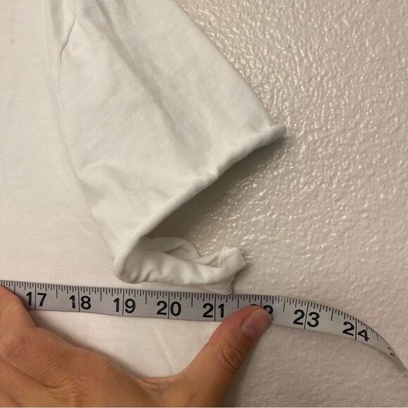 Life Is Good crusher light floral daisy retro y2k white raw hem white t shirt L - Picture 7 of 8